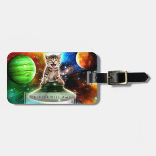 Alienkat in de oufsauer bagagelabel