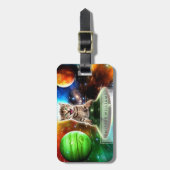 Alienkat in de oufsauer bagagelabel (Voorkant verticaal)