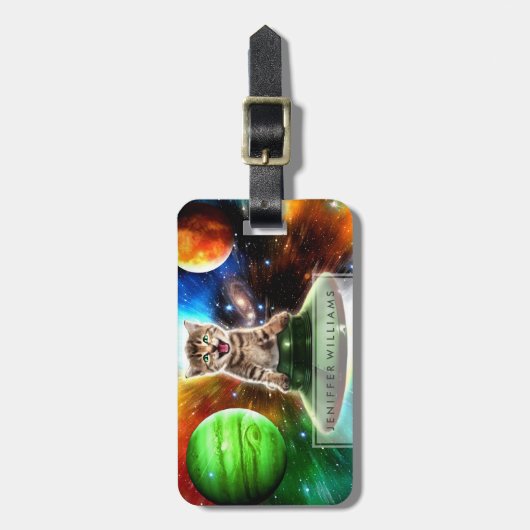 Alienkat in de oufsauer bagagelabel (Voorkant verticaal)