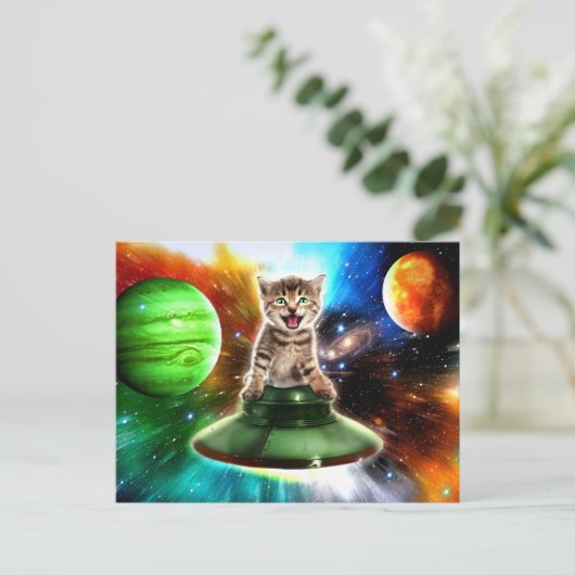 Alienkat in de oufsauer briefkaart (Staand voorkant)