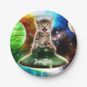 Alienkat in de oufsauer papieren bordje (Voorkant)