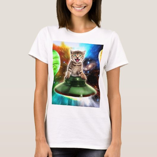 Alienkat in de oufsauer t-shirt (Voorkant)