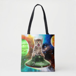 Alienkat in de oufsauer tote bag
