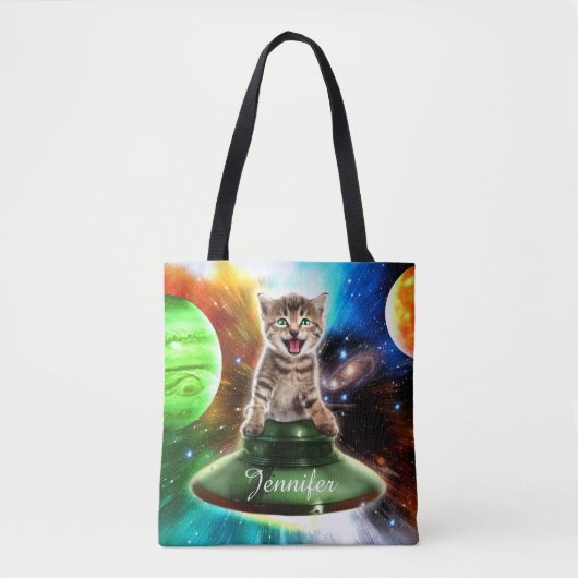 Alienkat in de oufsauer tote bag (Voorkant)
