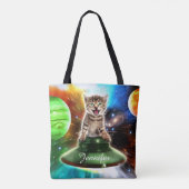 Alienkat in de oufsauer tote bag (Achterkant)