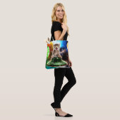 Alienkat in de oufsauer tote bag (Op model)
