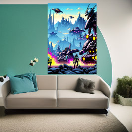 Alienplaneet, buitenaardse oorlogsmachine | AI Art Poster