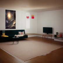 Alienplaneet, maan en zon in de lucht | AI Art.