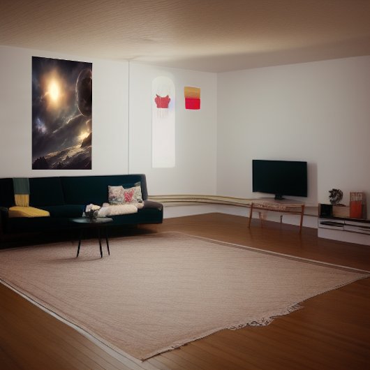 Alienplaneet, maan en zon in de lucht | AI Art. Poster