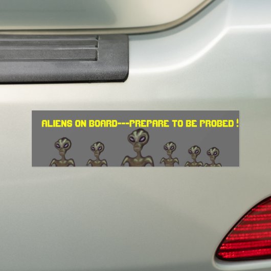 Aliens aan boord bumpersticker (Op auto)