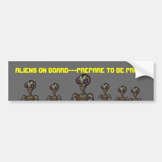 Aliens aan boord bumpersticker (Voorkant)