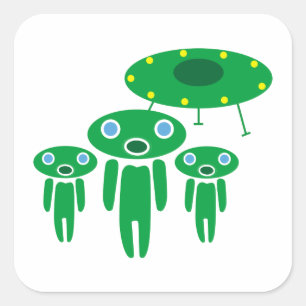 Aliens-aankomst Vierkante Sticker