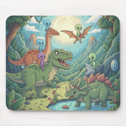 Aliens and Dinosaurs Adventure Muismat (Voorkant)