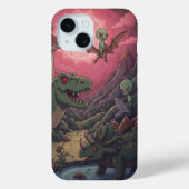 Aliens and Dinosaurs Under Crimson Skies Case-Mate iPhone Case (Achterkant)