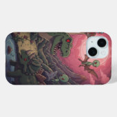 Aliens and Dinosaurs Under Crimson Skies Case-Mate iPhone Case (Achterkant (horizontaal))