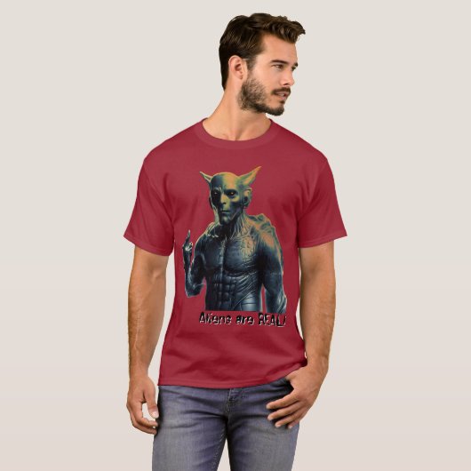 Aliens are REAL! T-shirt (Voorkant volledig)
