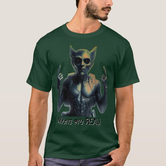 Aliens are REAL! T-shirt (Voorkant)
