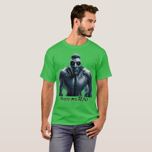 Aliens are REAL! T-shirt (Voorkant volledig)