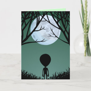 Aliens Art Cards Invitations Custom Halloween Card