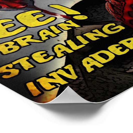 Aliens Ate My Brain Poster (Hoek)