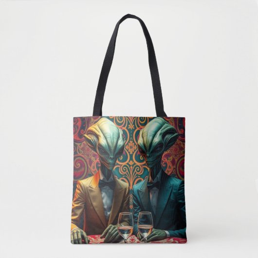 Aliens bij de club tote bag (Voorkant)