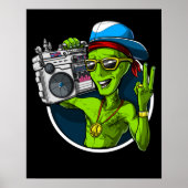Aliens Boombox Music Party Poster (Voorkant)