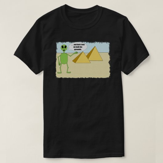 Aliens bouwen de Pyramides T-shirt (Design voorkant)