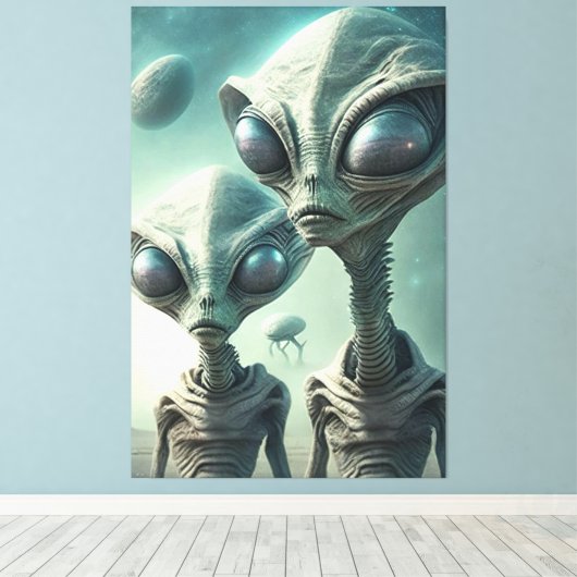 Aliens! Canvas Afdruk (Insitu (Houten vloer))