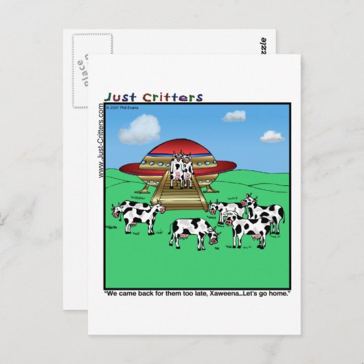Aliens Cows Briefkaart (Voorkant / Achterkant)