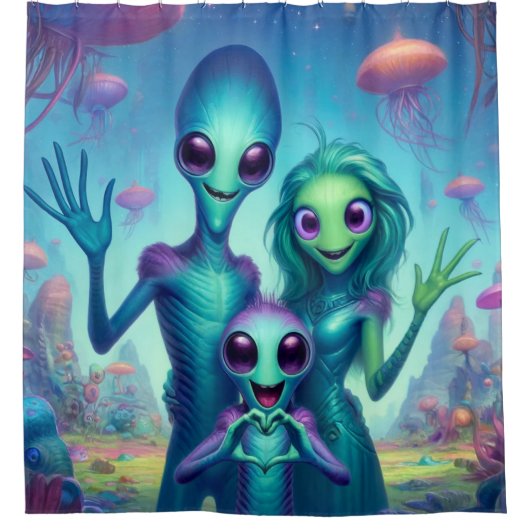 Aliens Douchegordijn (Voorkant)