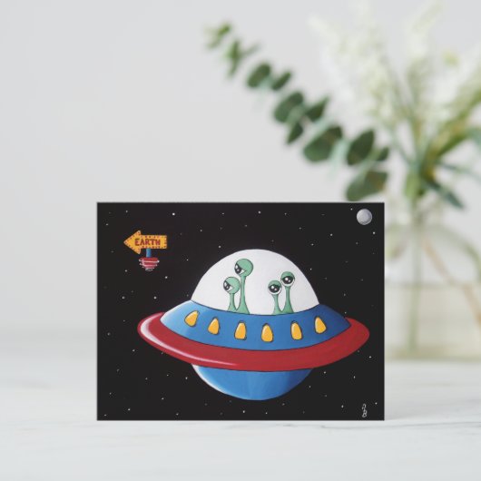 Aliens Earth of Bust! Briefkaart (Staand voorkant)