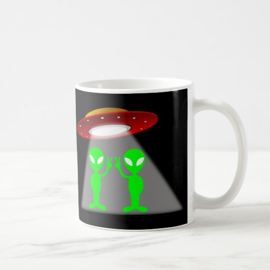 Aliens en Flying Saucer Koffiemok (Rechts)