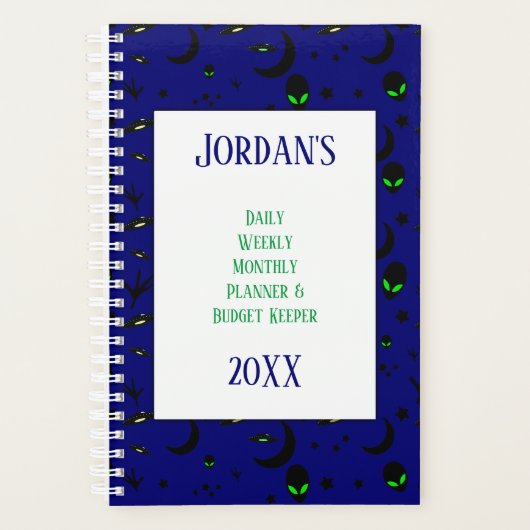 Aliens en Ruimteschepen Dagelijks budget Planner (Voorkant)