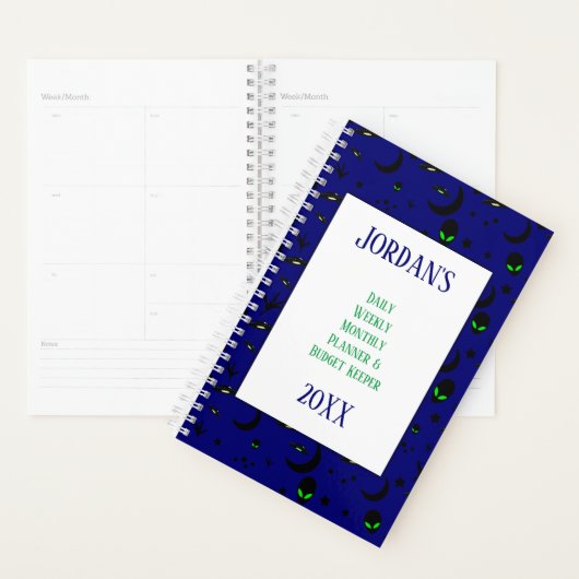 Aliens en Ruimteschepen Dagelijks budget Planner (Display)