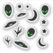 Aliens en ruimteschepen sticker (Voorkant)