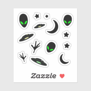 Aliens en ruimteschepen sticker