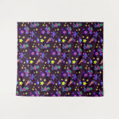 Aliens en sterren in buitenruimteafdrukken wandkleed (Voorkant (horizontaal))