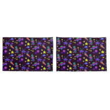 Aliens en sterren in de buitenruimte afdrukken Kin