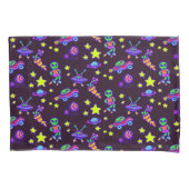 Aliens en sterren in de buitenruimte afdrukken Kin Kussensloop (Voorkant-Links)