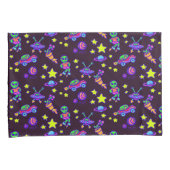 Aliens en sterren in de buitenruimte afdrukken Kin Kussensloop (Voorkant-Rechts)