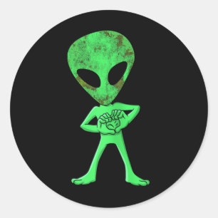Aliens Funny Dance Challenge Boys Kinder Halloween Ronde Sticker