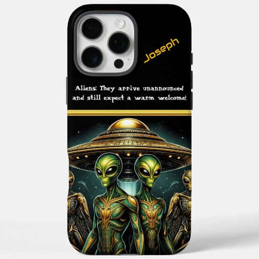 Aliens Gather beroemd gemaakt door Golden Spaceshi Case-Mate iPhone Case (Achterkant)