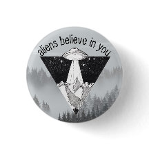 Aliens geloven in jou, bergen en ufo Pin
