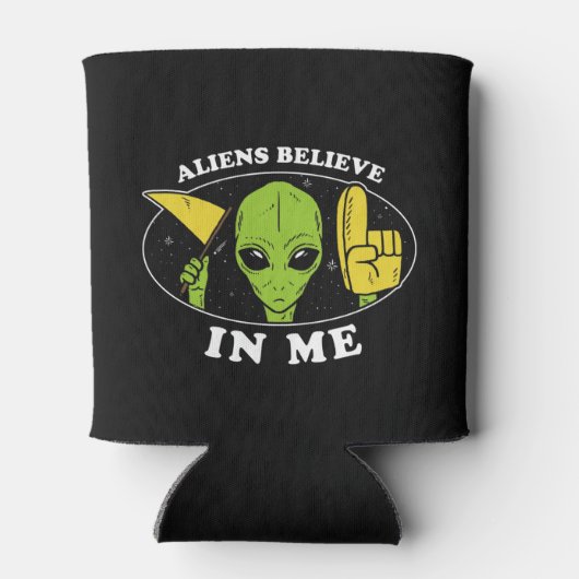 Aliens geloven in mij blikjeskoeler (Achterkant)