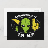 Aliens geloven in mij briefkaart (Voorkant / Achterkant)