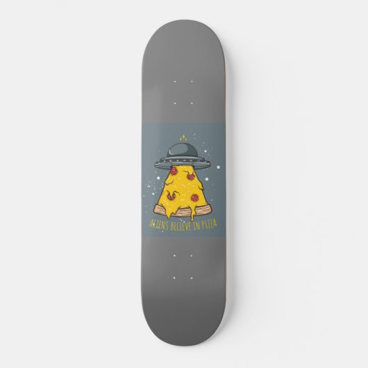 "Aliens geloven in Pizza" Persoonlijk Skateboard (Voorkant)