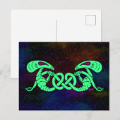 Aliens getwijnd (Aliens en Keltische Knot) Briefkaart (Voorkant / Achterkant)