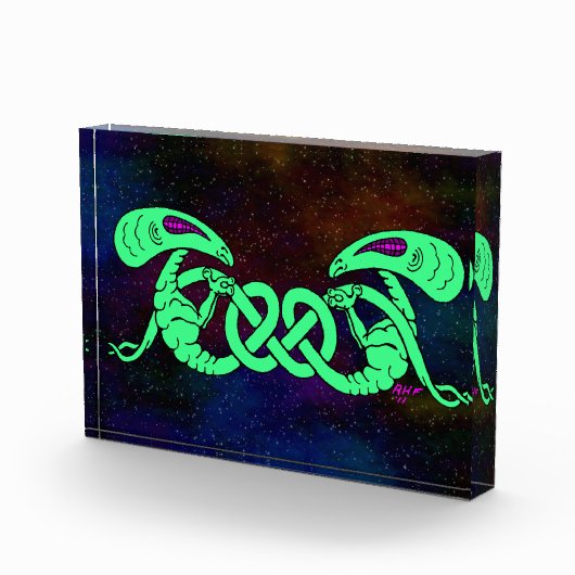 Aliens getwijnd (Aliens en Keltische Knot) Fotoblokken (Rechts)