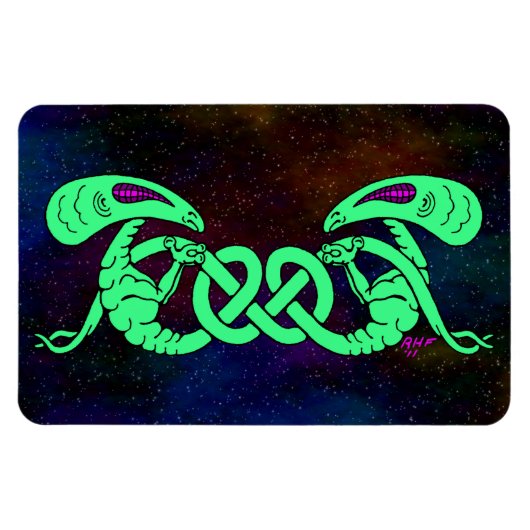 Aliens getwijnd (Aliens en Keltische Knot) Magneet (Horizontaal)