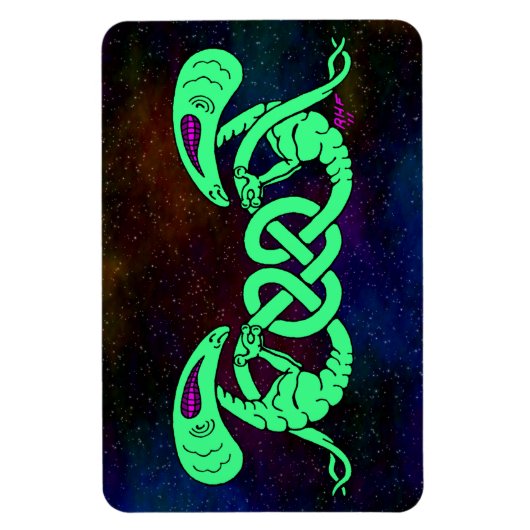 Aliens getwijnd (Aliens en Keltische Knot) Magneet (Verticaal)